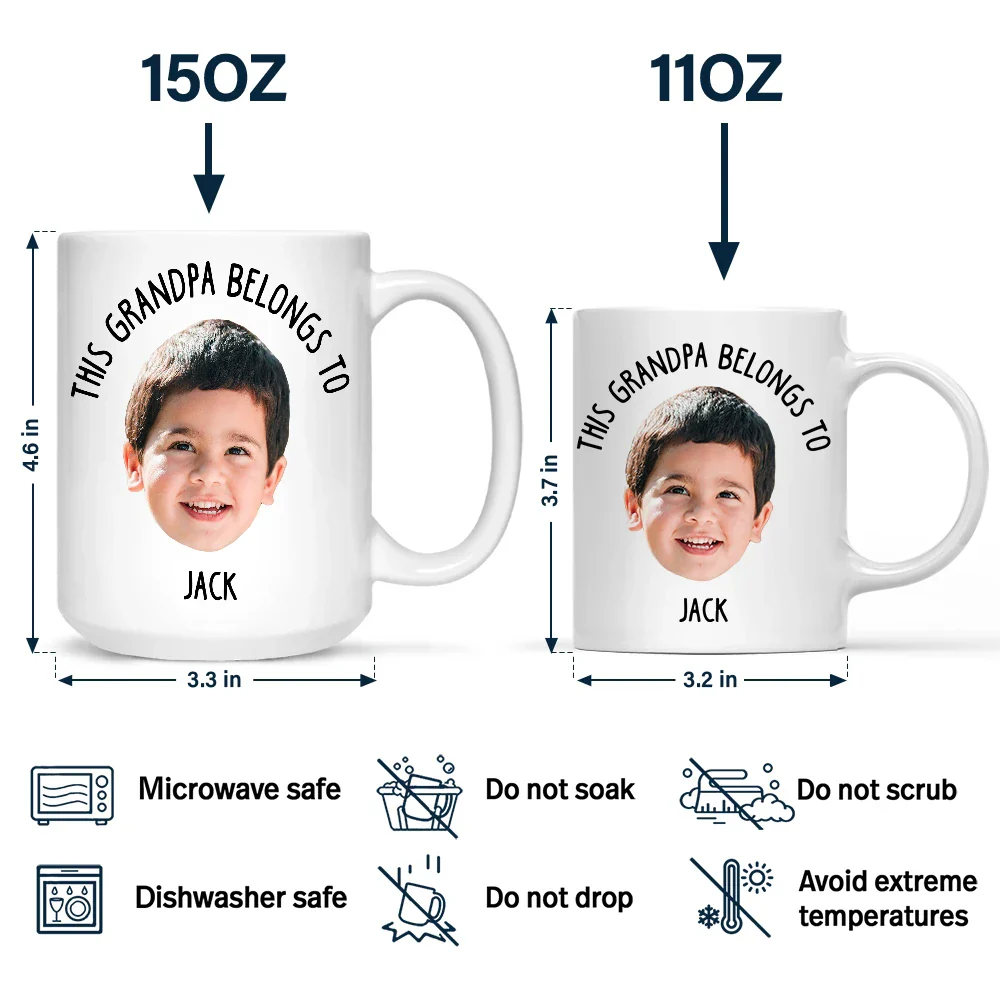 Custom Photo This Grandpa Belongs To - Personalized Mug - Image 5