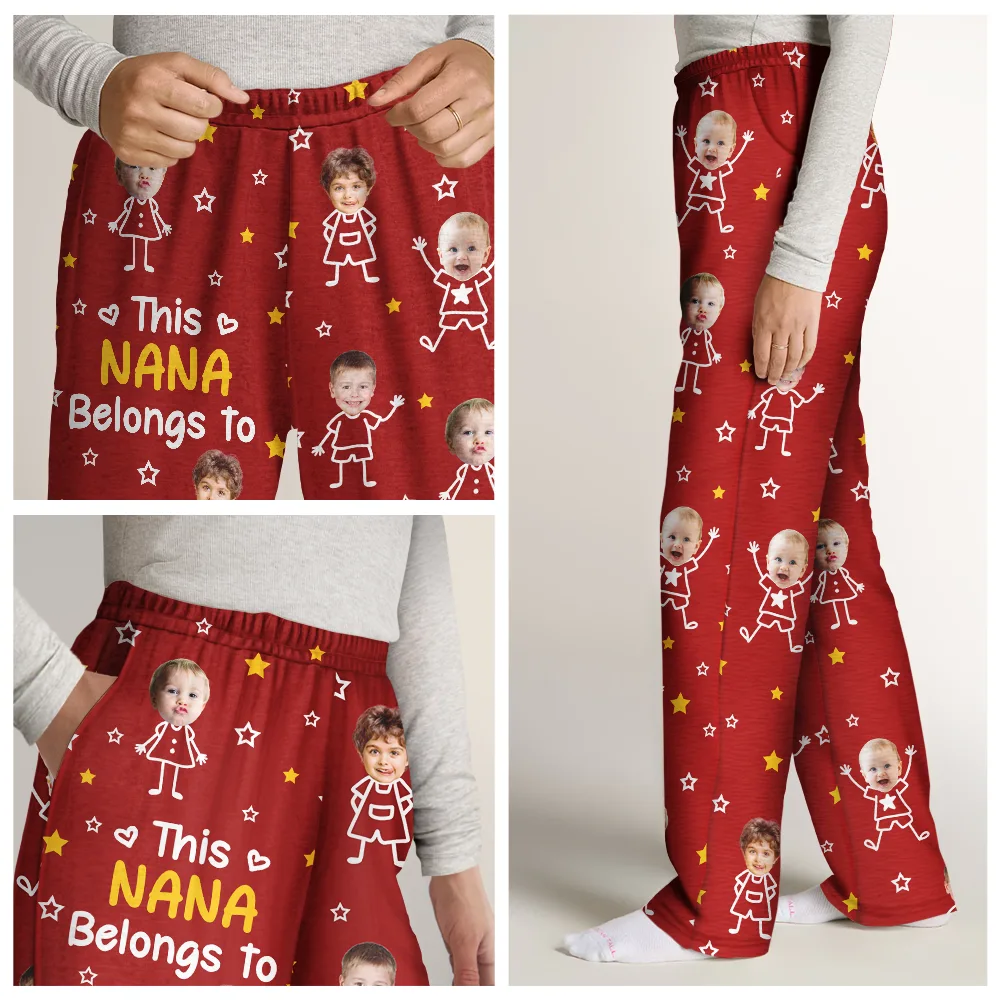 Custom Photo This Grandpa Grandma Belongs To Kids Pet - Personalized Pajama Pants - Image 8