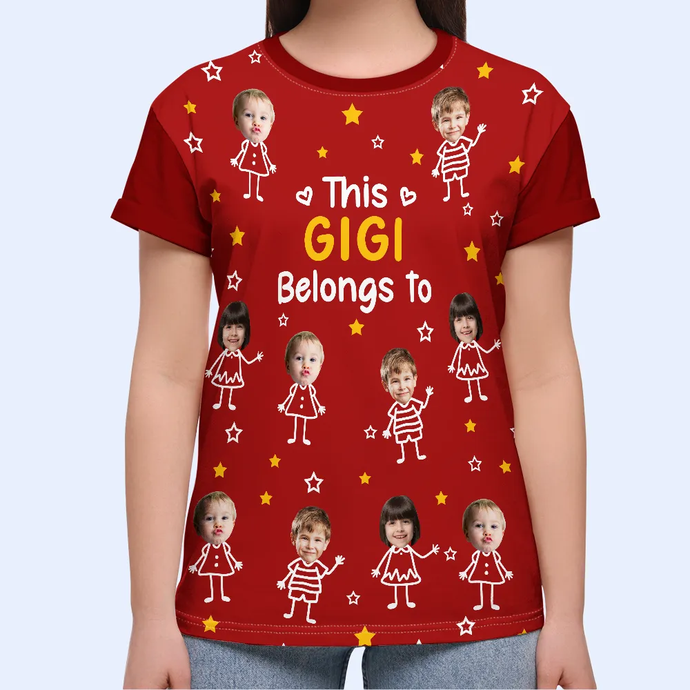 Custom Photo This Grandpa Grandma Dad Mom Belongs To Kids Pet - Personalized Full Print T Shirt - Image 7