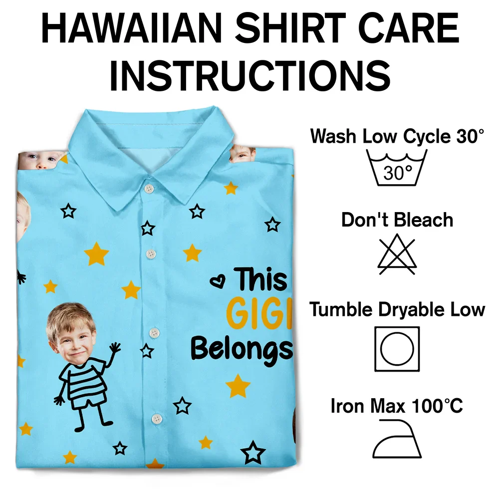 Custom Photo This Grandpa Grandma Dad Mom Belongs To Kids Pet - Personalized Hawaiian Shirt - Image 8