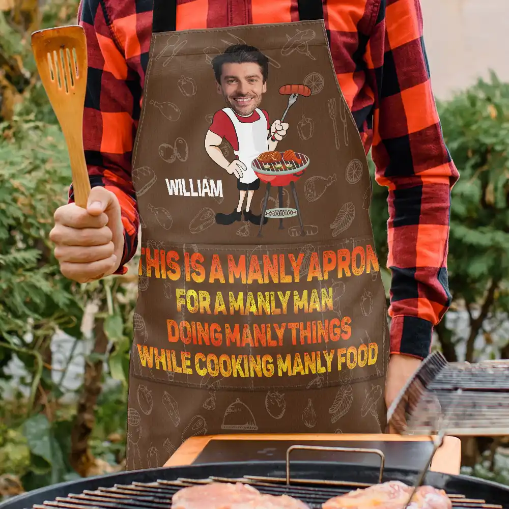 Custom Photo This Is A Manly Apron - Personalized Apron - Image 4