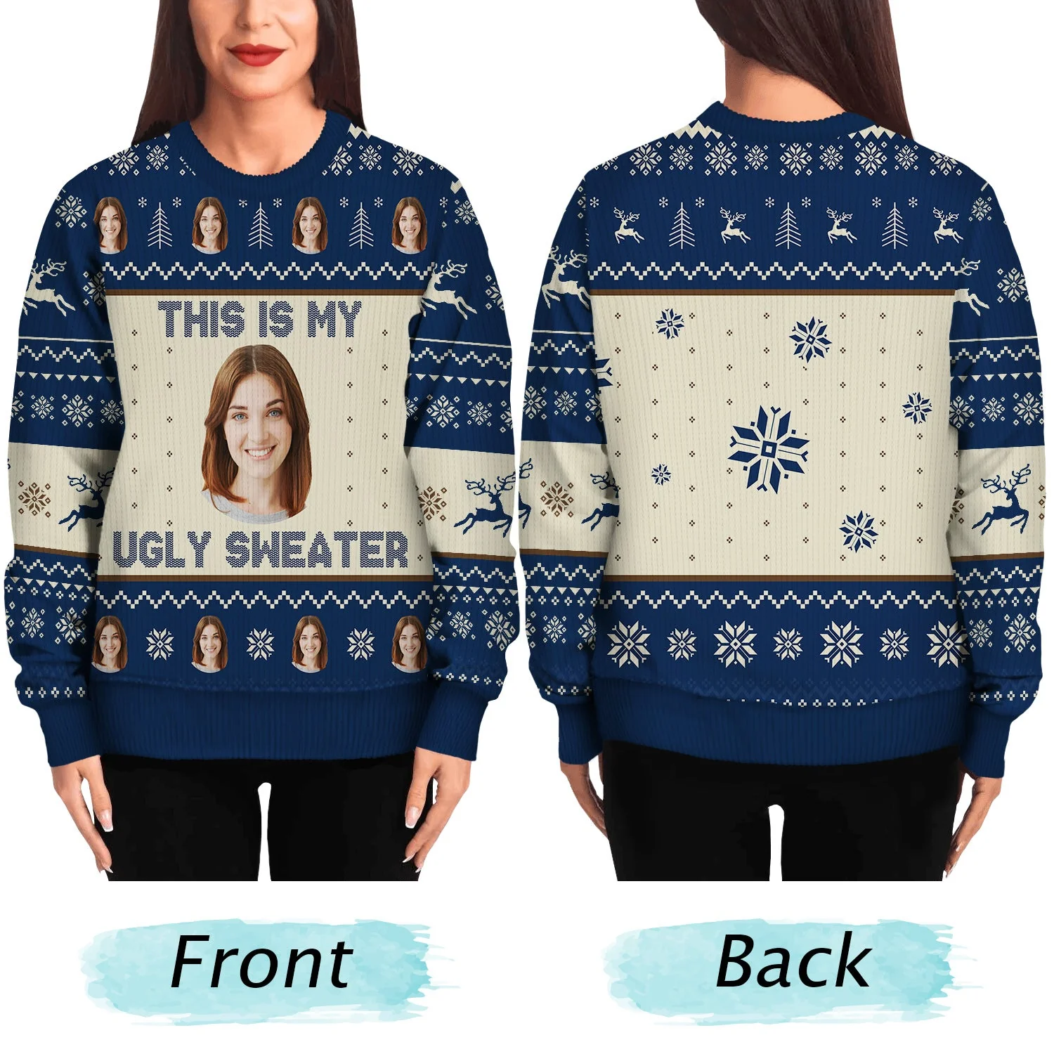 Custom Photo This Is My Ugly Sweater - Christmas, Gift For Yourself - Personalized Unisex Ugly Sweater - Image 6