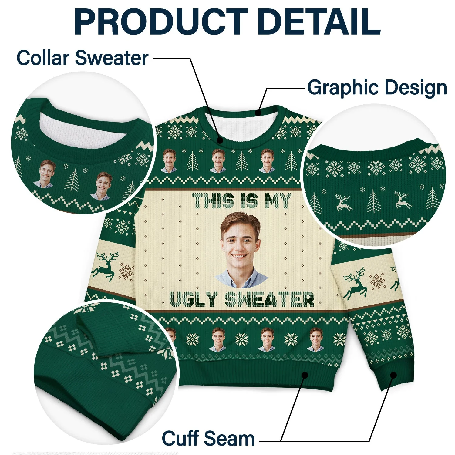Custom Photo This Is My Ugly Sweater - Christmas, Gift For Yourself - Personalized Unisex Ugly Sweater - Image 7