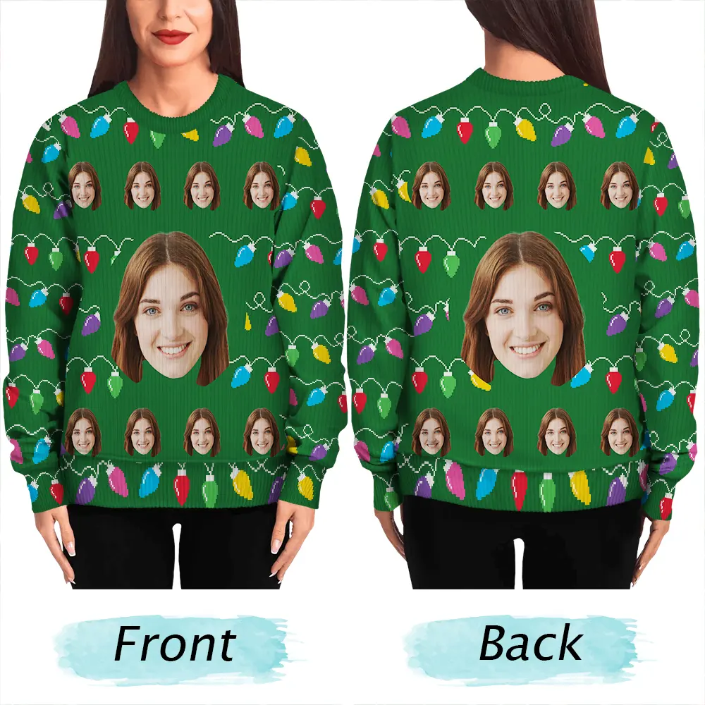 Custom Photo This Is My Ugly Sweater - Personalized Unisex Ugly Sweater - Image 6