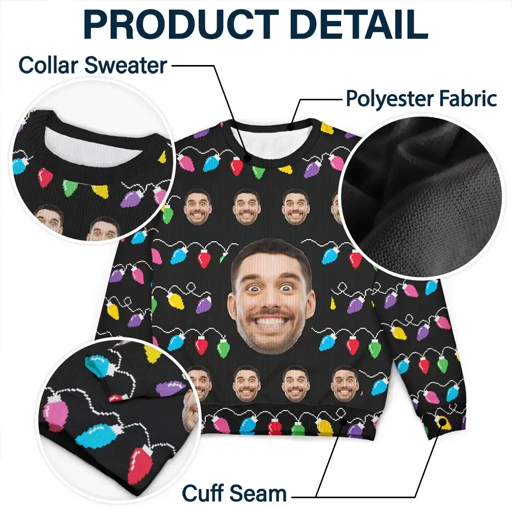 Custom Photo This Is My Ugly Sweater - Personalized Unisex Ugly Sweater - Image 8