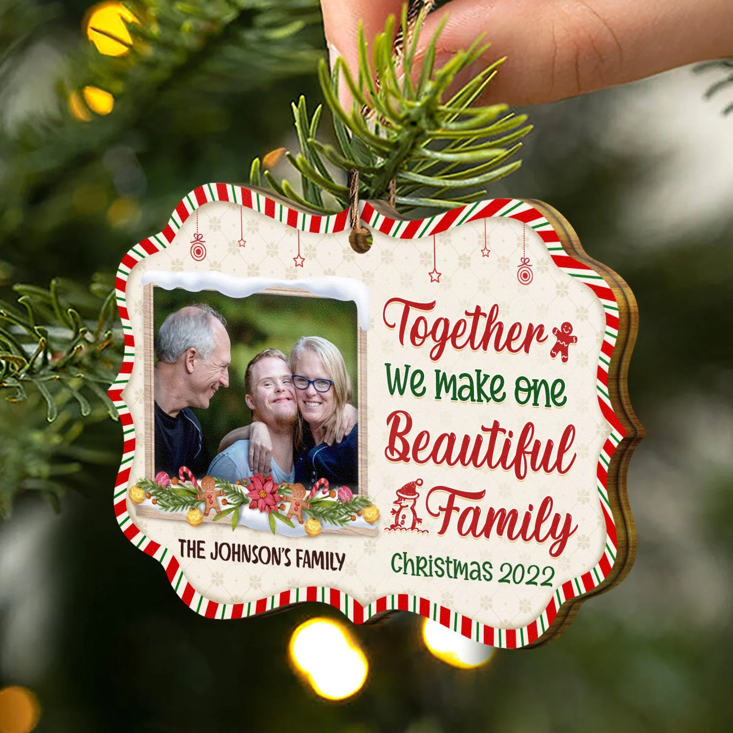 Custom Photo This Is Us A Little Bit Of Crazy - Christmas Gift For Family - Personalized Custom Wooden Ornament - Image 2