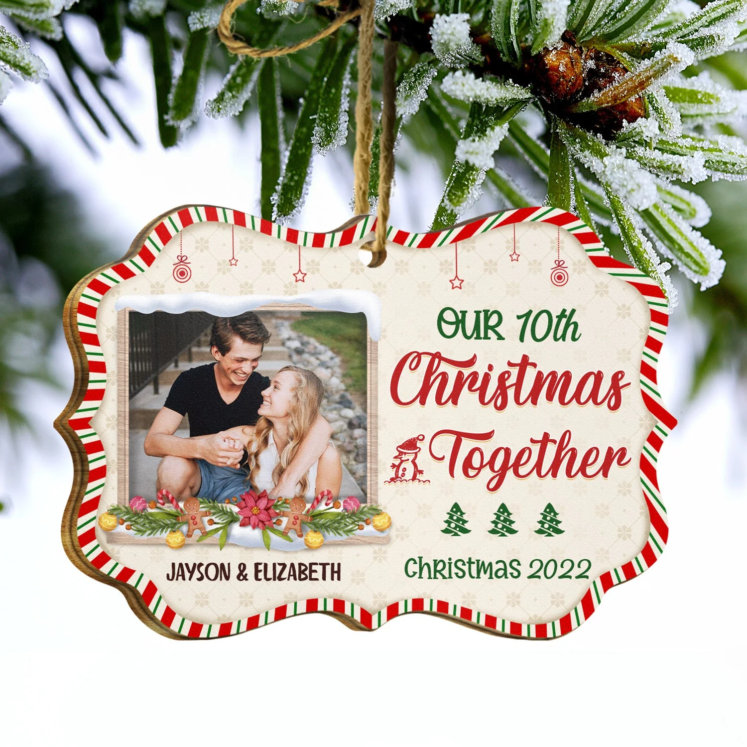 Custom Photo This Is Us A Little Bit Of Crazy - Christmas Gift For Family - Personalized Custom Wooden Ornament - Image 3