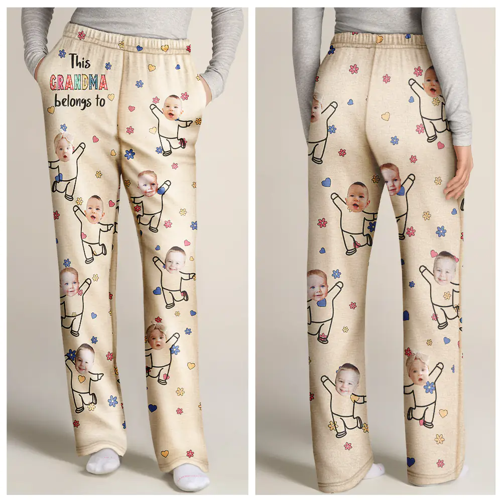 Custom Photo This Nana Belongs To Grandkids - Personalized Pajama Pants - Image 4