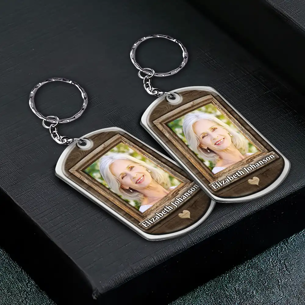 Custom Photo Though I Cannot See You You're Always By My Side - Personalized Aluminum Keychain - Image 2