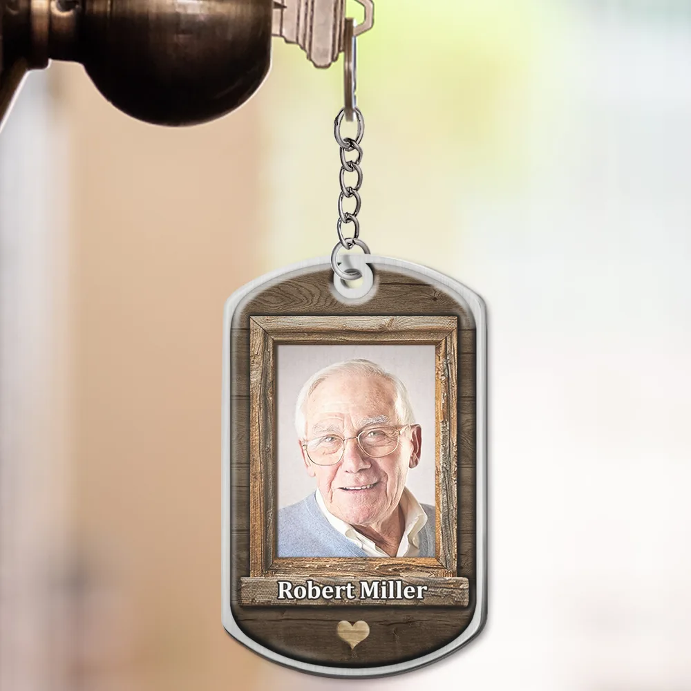 Custom Photo Though I Cannot See You You're Always By My Side - Personalized Aluminum Keychain - Image 3