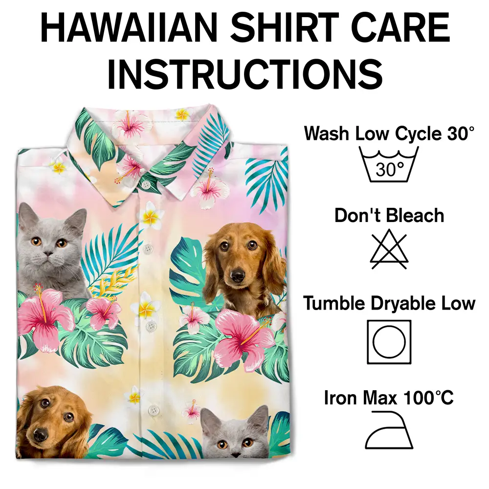 Custom Photo Tie Dye Pet Face - Personalized Hawaiian Shirt - Image 8