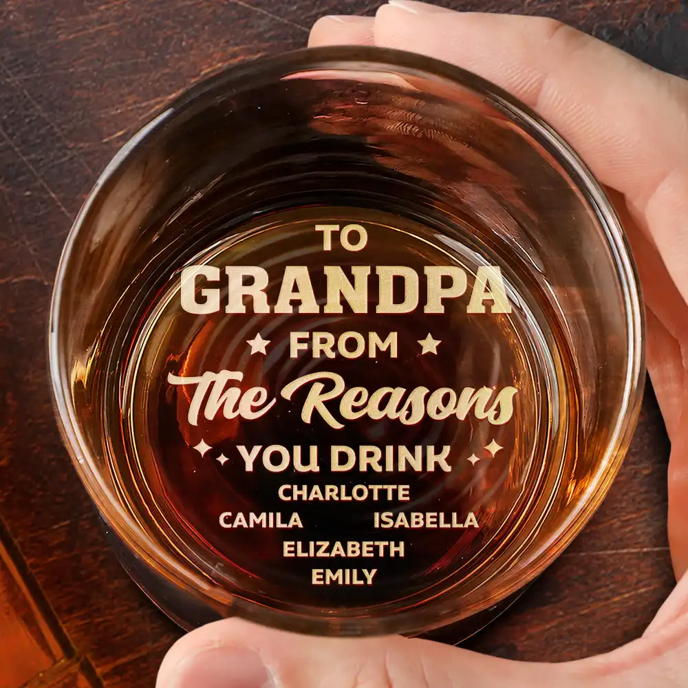Custom Photo To Dad From The Reason You Drink Funny - Personalized Engraved Whiskey Glass - Image 3