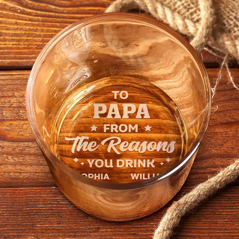 Custom Photo To Dad From The Reason You Drink Funny - Personalized Engraved Whiskey Glass - Image 5