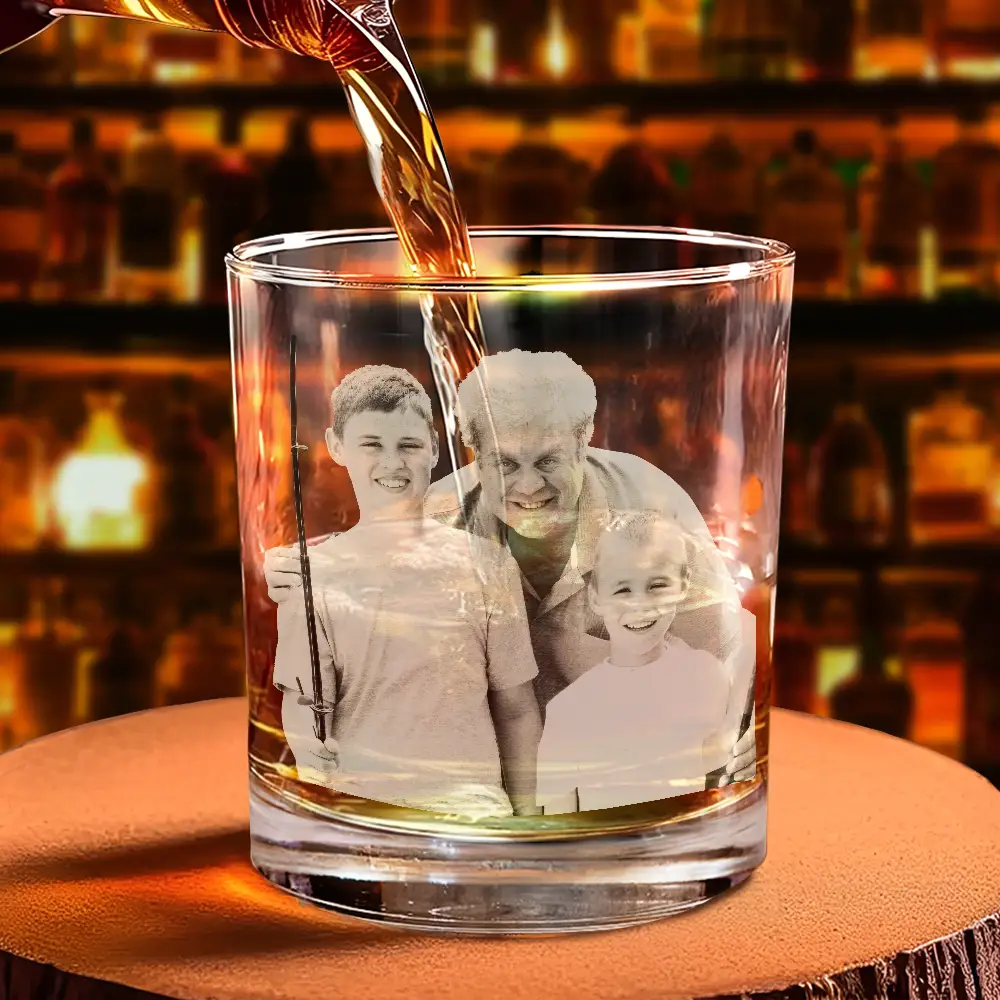 Custom Photo To Dad From The Reason You Drink Funny - Personalized Engraved Whiskey Glass - Image 6