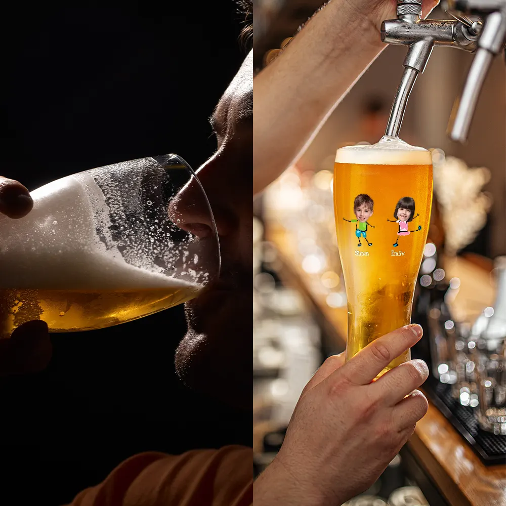 Custom Photo To Dad From The Reason You Drink - Personalized Pilsner Glass - Image 5