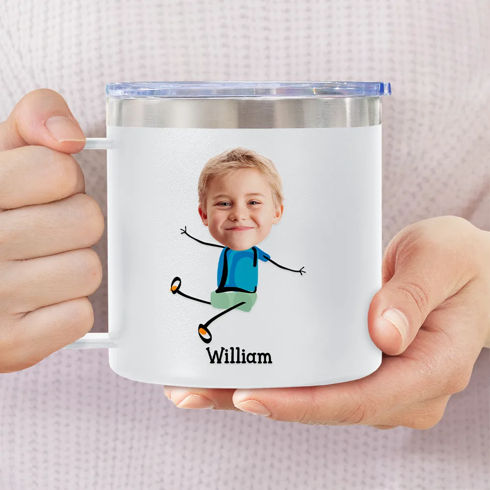 Custom Photo To Dad From The Reasons You Drink Funny - Personalized 14oz Stainless Steel Tumbler With Handle - Image 4