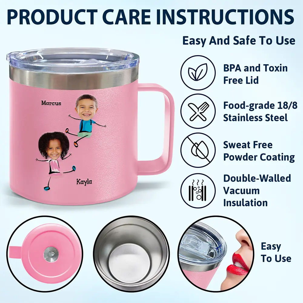 Custom Photo To Dad From The Reasons You Drink Funny - Personalized 14oz Stainless Steel Tumbler With Handle - Image 7