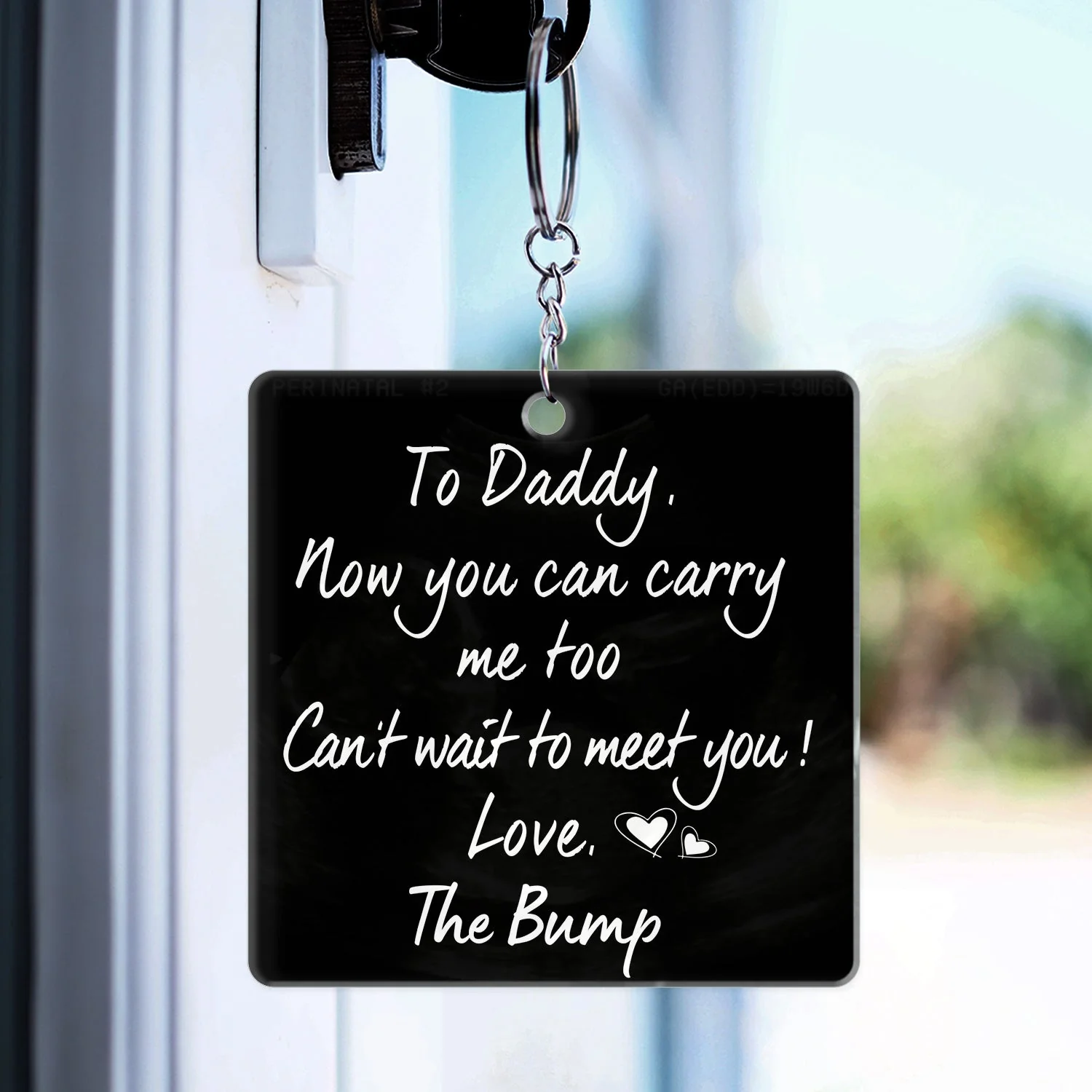 Custom Photo To Daddy Now You Can Carry Me Too - Gift For Dad, Father, New Parents - Personalized Acrylic Keychain - Image 3