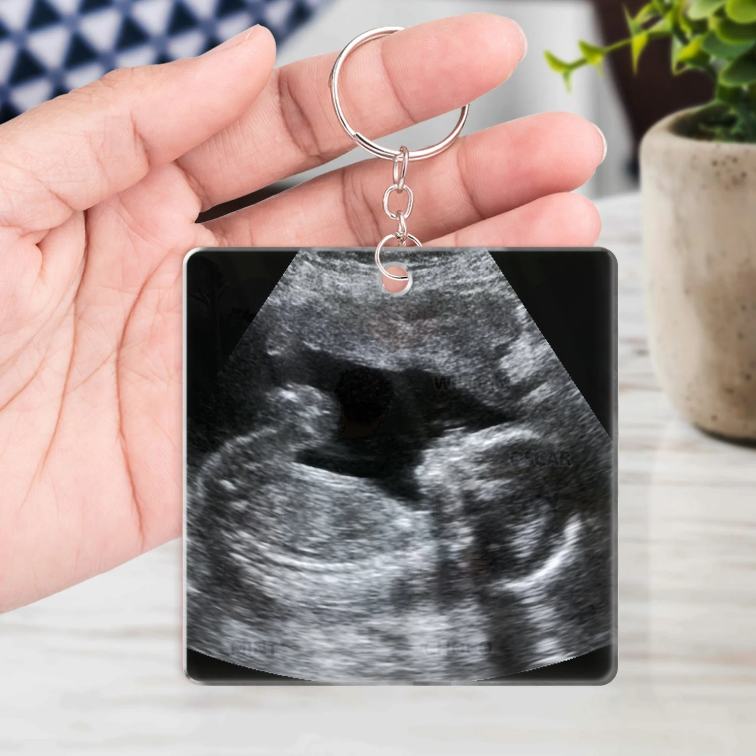 Custom Photo To Daddy Now You Can Carry Me Too - Gift For Dad, Father, New Parents - Personalized Acrylic Keychain - Image 4