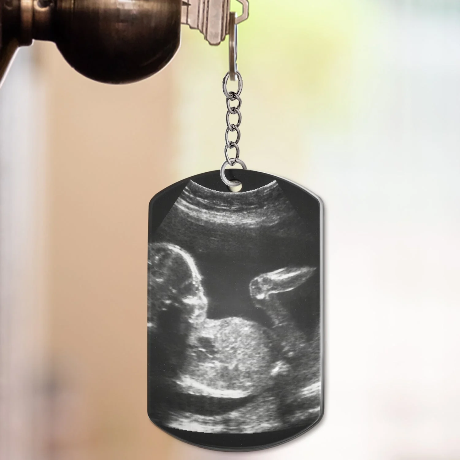 Custom Photo To Daddy Now You Can Carry Me Too - Gift For Dad, Father, New Parents - Personalized Aluminum Keychain - Image 3