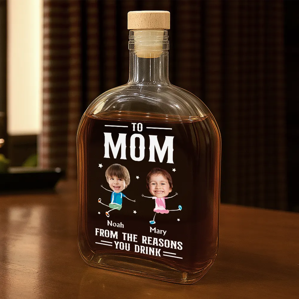 Custom Photo To Mom Dad From The Reasons You Drink - Personalized Whiskey Bottle - Image 3