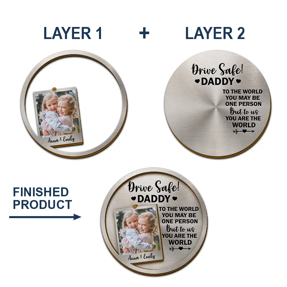 Custom Photo To The World You May Be One Person - Personalized Custom Shaped Car Visor Clip - Image 5