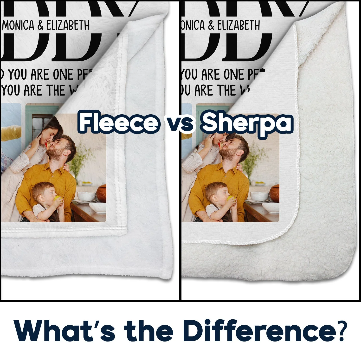 Custom Photo To Us You Are The World - Gift For Father - Personalized Fleece Blanket, Sherpa Blanket - Image 4