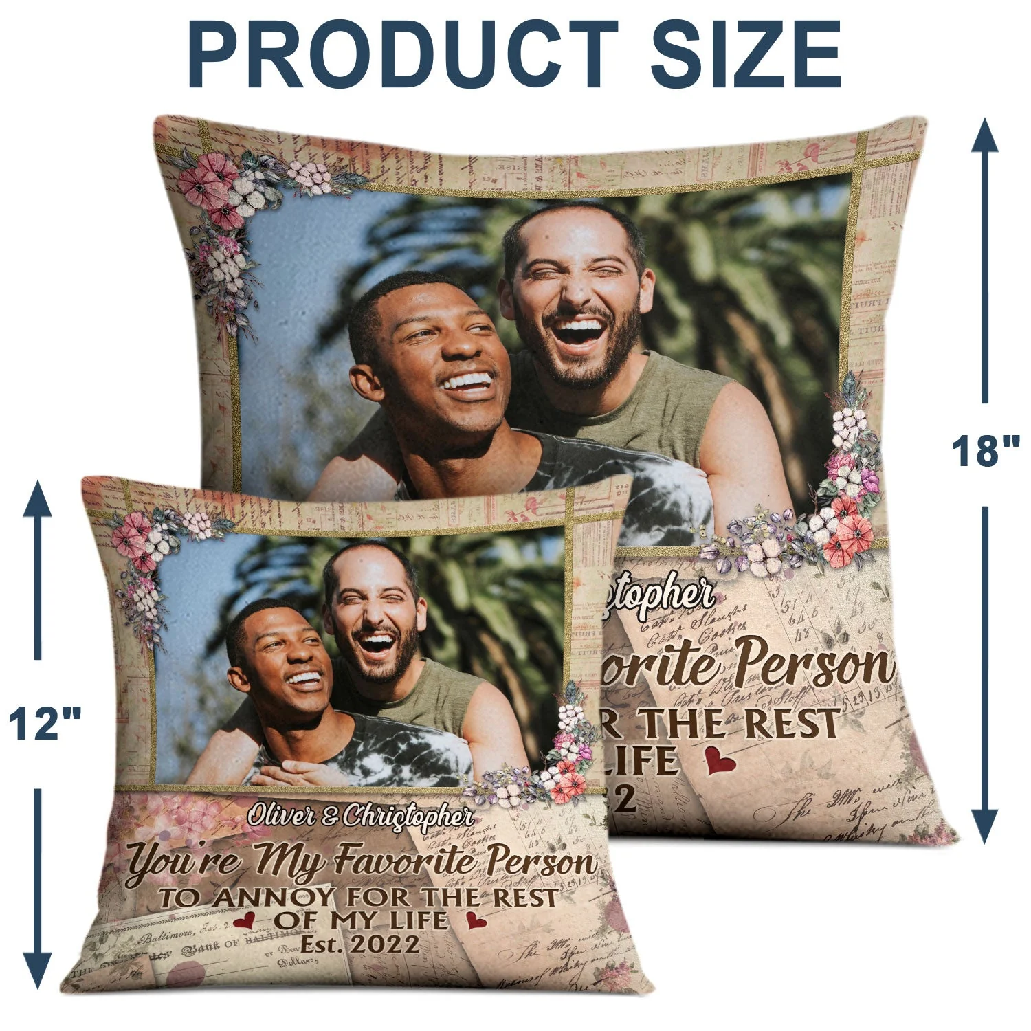 Custom Photo Together Since Husband Wife - Couple Gift - Personalized Custom Pillow - Image 4