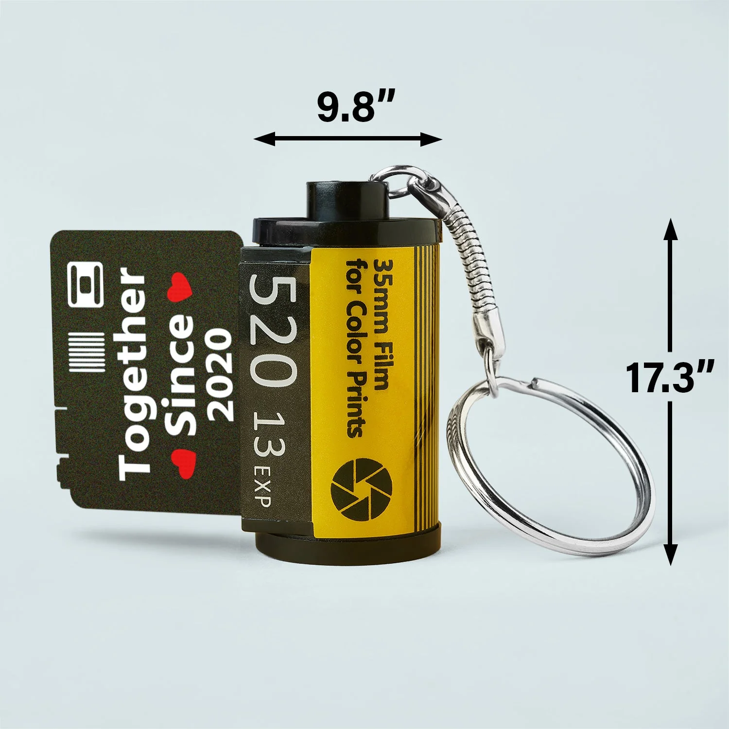 Custom Photo Together Since - Loving, Anniversary Gift For Couples, Husband, Wife - Personalized Film Roll Keychain - Image 5