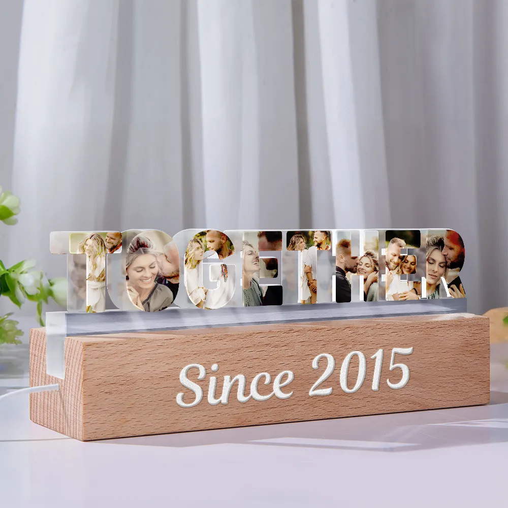 Custom Photo Together Since Year Couple Anniversary - Personalized Custom Shaped LED Light - Image 2