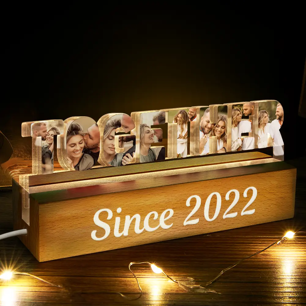 Custom Photo Together Since Year Couple Anniversary - Personalized Custom Shaped LED Light - Image 3