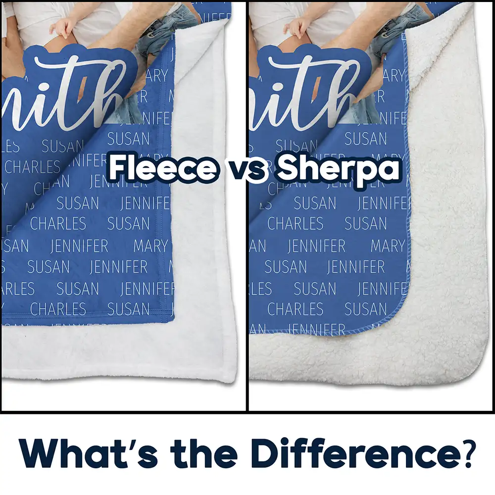 Custom Photo Together We Make A Family Custom Name - Personalized Fleece Blanket, Sherpa Blanket - Image 5