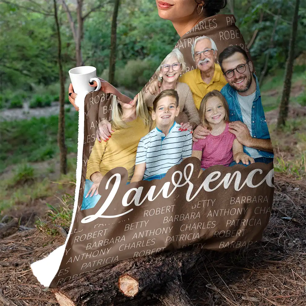 Custom Photo Together We Make A Family Custom Name - Personalized Fleece Blanket, Sherpa Blanket - Image 7