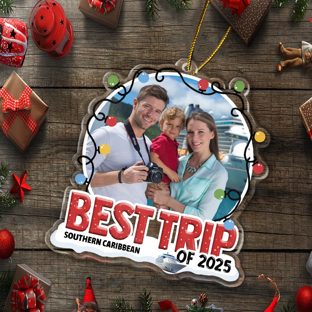 Custom Photo Travel Family Couple Friend Best Trip - Personalized Custom Shaped Acrylic Ornament - Image 5