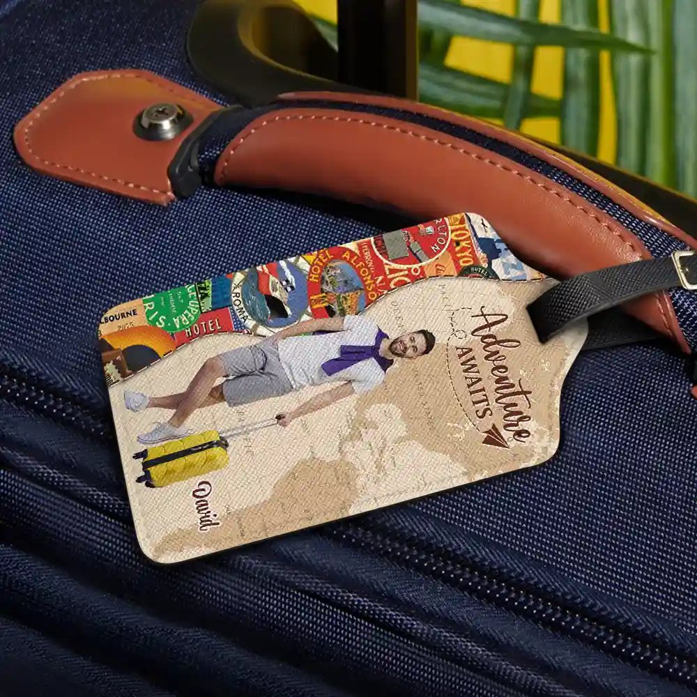 Custom Photo Travel Lover And So The Adventure Begins - Personalized Luggage Tag - Image 3