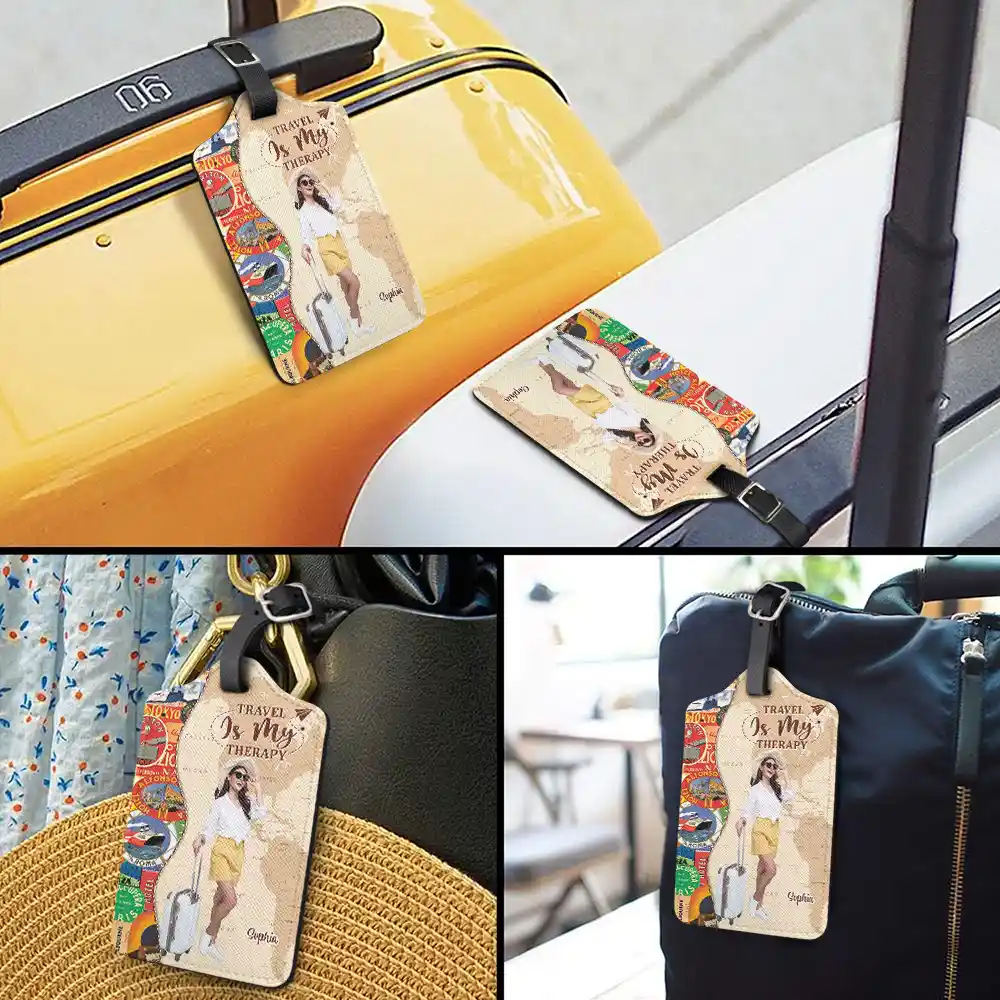 Custom Photo Travel Lover And So The Adventure Begins - Personalized Luggage Tag - Image 4