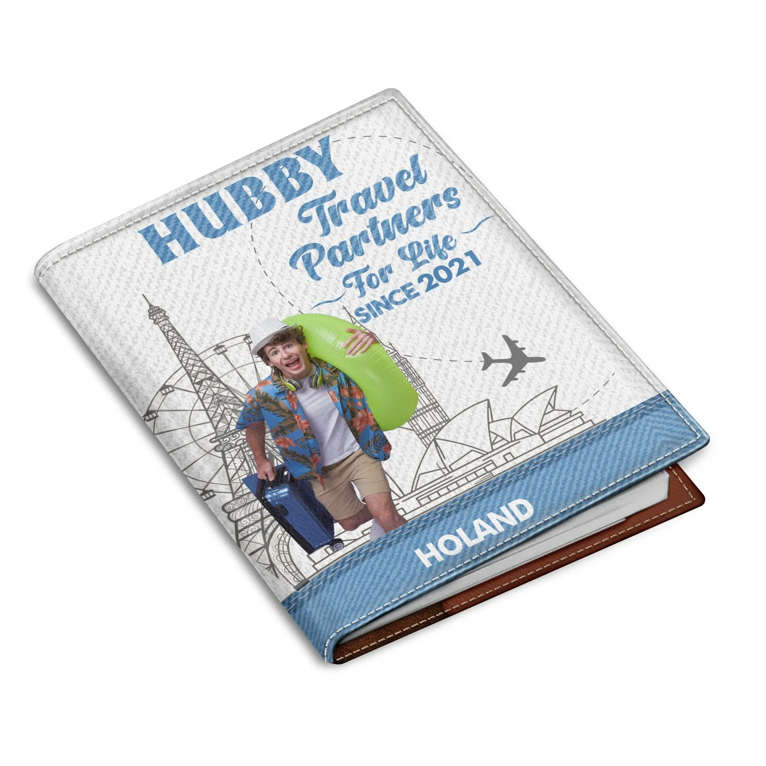 Custom Photo Traveling Couple Travel Partners For Life - Gift For Couples, Traveling Gift - Personalized Passport Cover, Passport Holder - Image 2