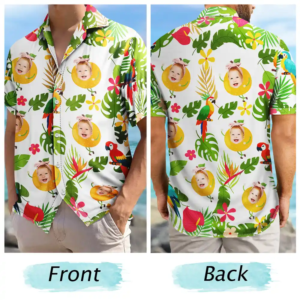 Custom Photo Tropical Fruit Kids - Personalized Hawaiian Shirt - Image 6