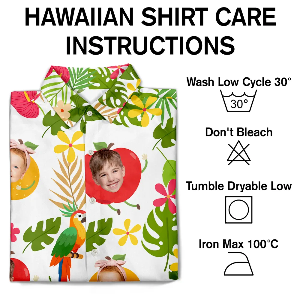 Custom Photo Tropical Fruit Kids - Personalized Hawaiian Shirt - Image 8
