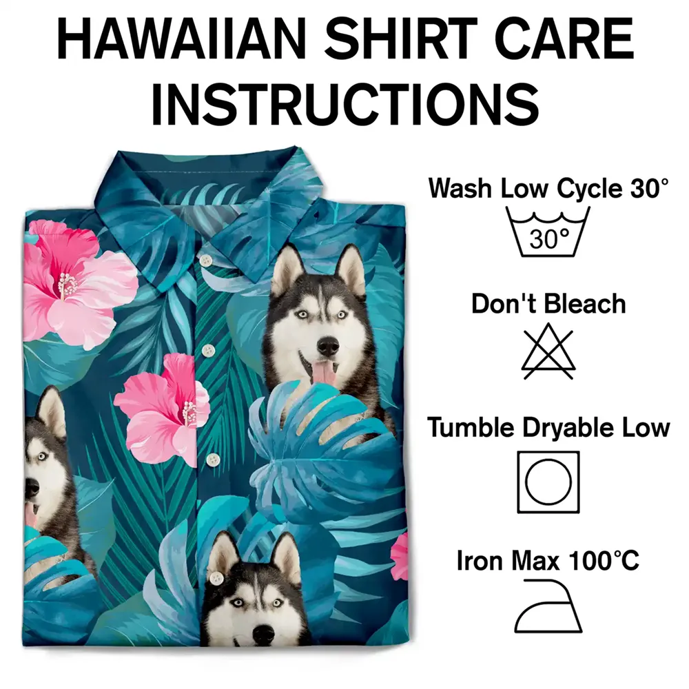 Custom Photo Tropical Leaves Funny Family Pet Face - Personalized Hawaiian Shirt - Image 8