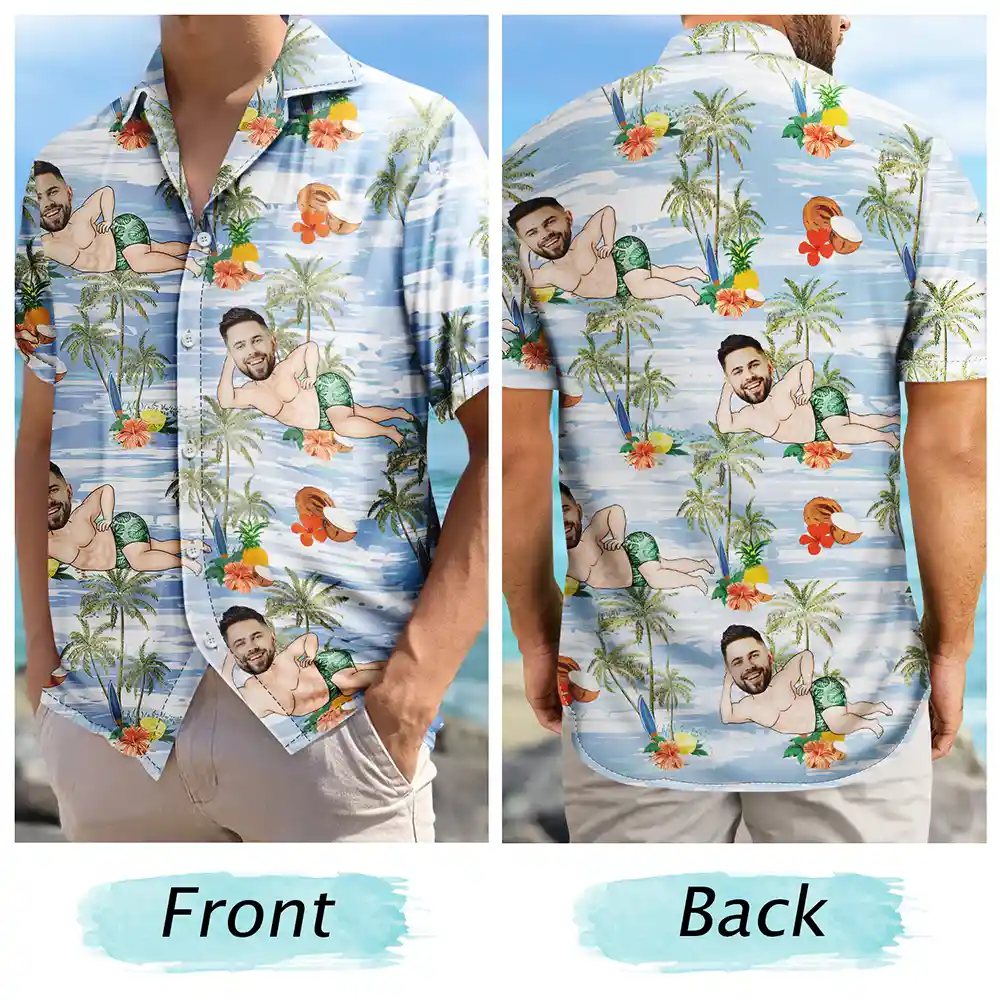 Custom Photo Tropical Sexy Pose - Personalized Hawaiian Shirt - Image 6