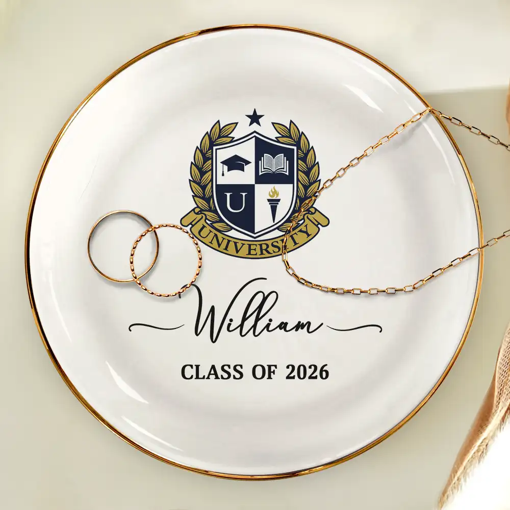 Custom Photo University Logo Graduation - Personalized Ring Dish - Image 5