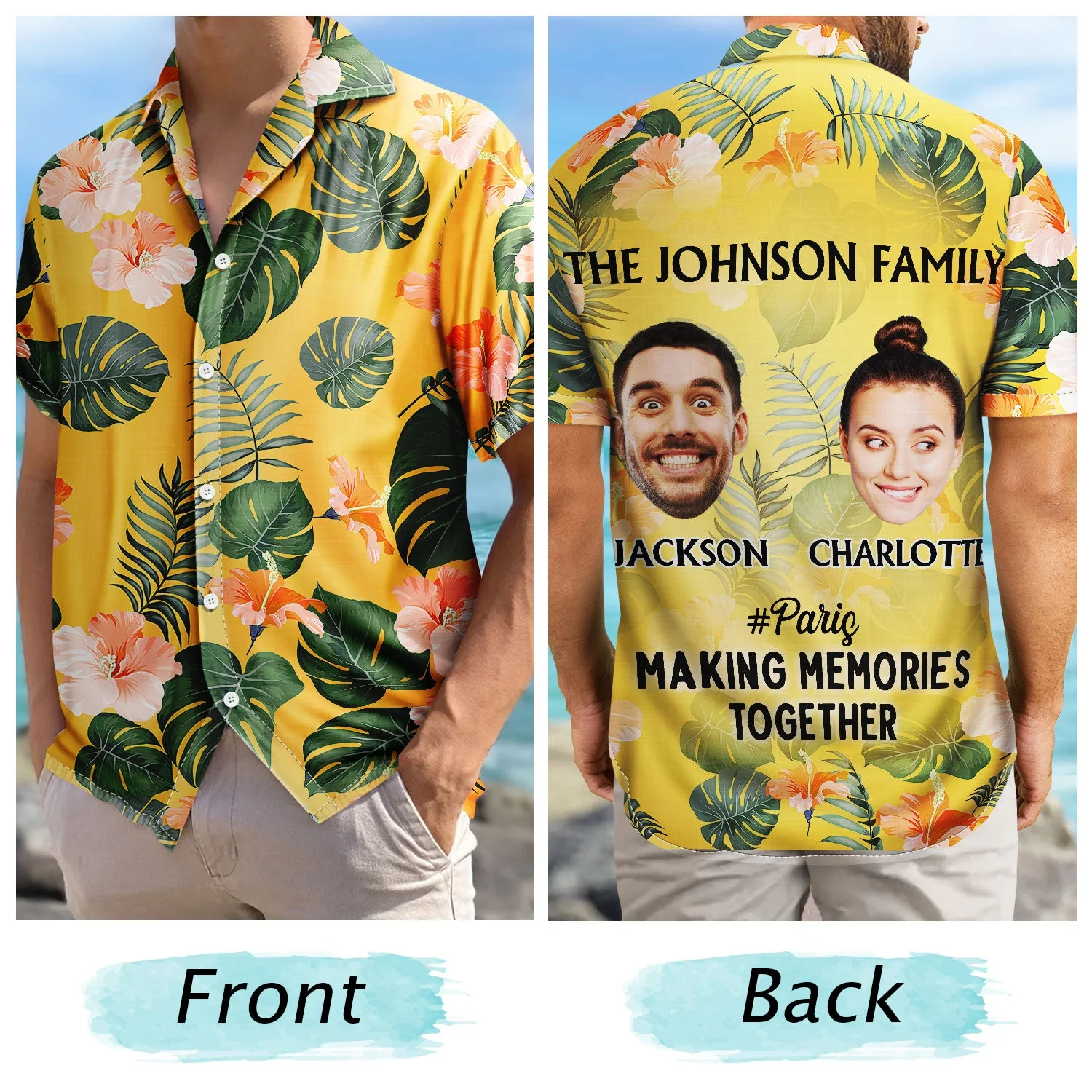 Custom Photo Vacation Traveling Beach - Gift For Family, Besties, Sibling, Colleagues, Couples - Personalized Hawaiian Shirt - Image 6