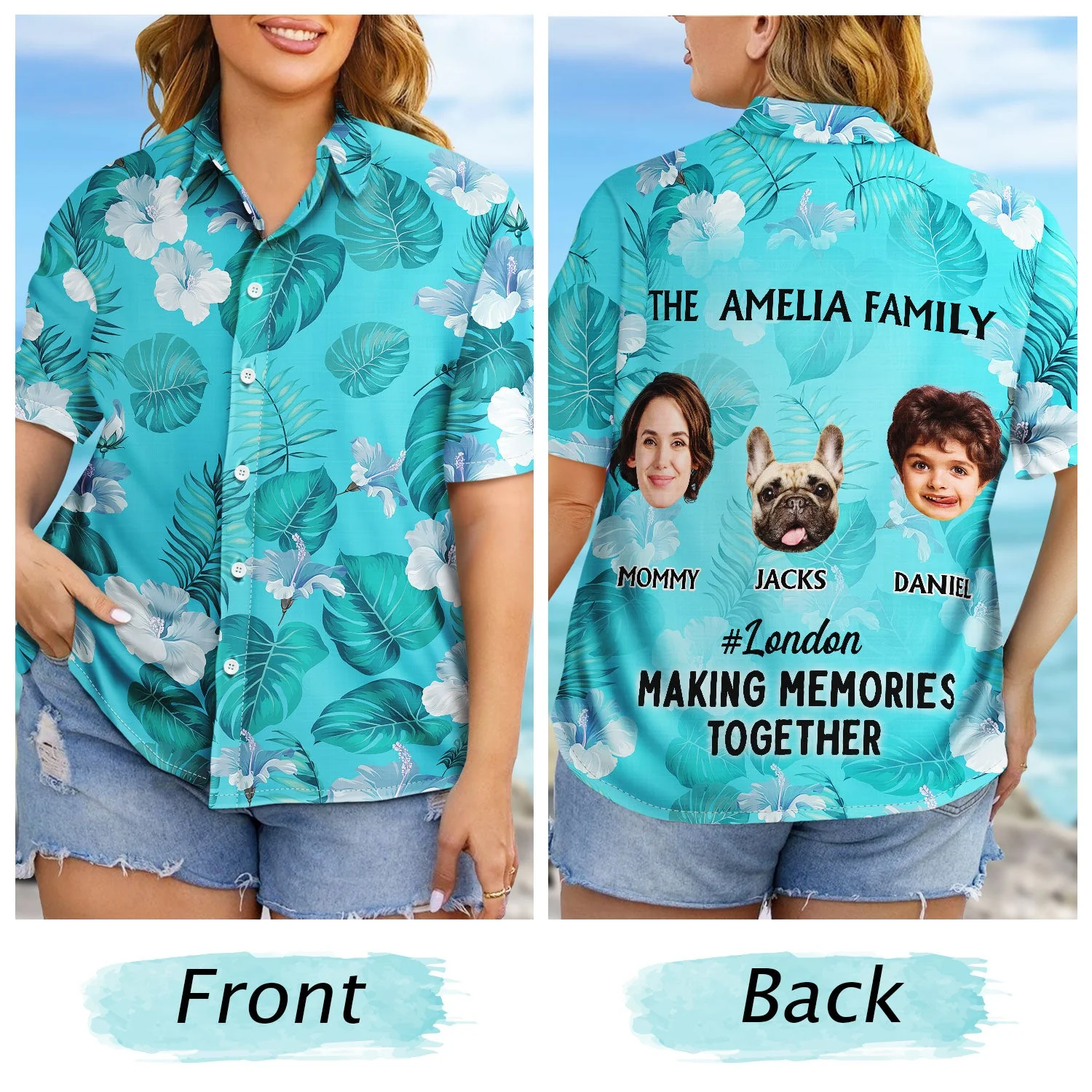 Custom Photo Vacation Traveling Beach - Gift For Family, Besties, Sibling, Colleagues, Couples - Personalized Hawaiian Shirt - Image 7