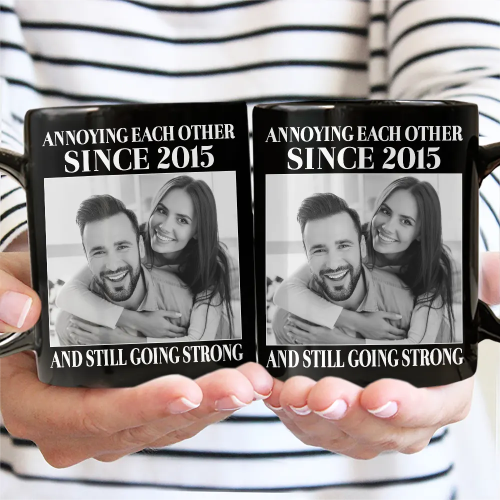 Custom Photo Vintage Annoying Each Other Since - Personalized Mug - Image 3
