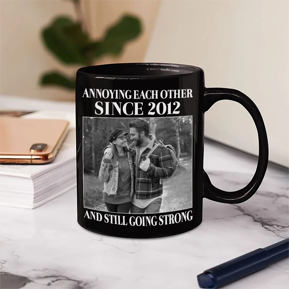 Custom Photo Vintage Annoying Each Other Since - Personalized Mug - Image 5