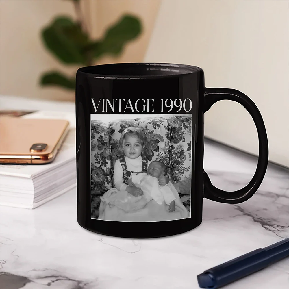 Custom Photo Vintage Image And Year - Personalized Mug - Image 5