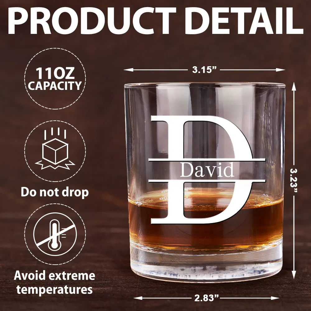 Custom Photo Vintage Monogram - Personalized Whiskey Glass - Image 5