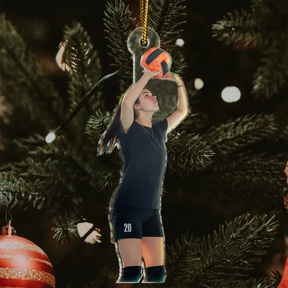 Custom Photo Volleyball Player Team - Personalized Acrylic Photo Ornament - Image 4