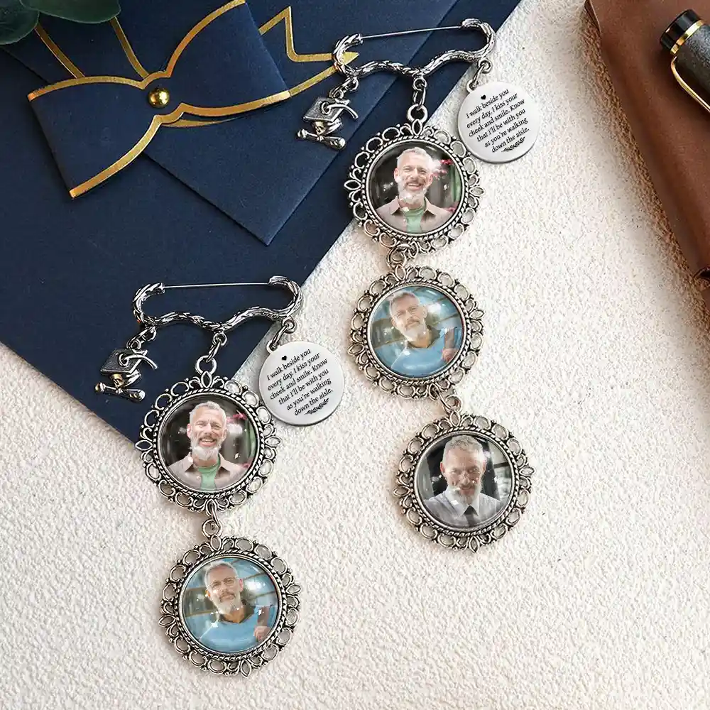 Custom Photo Walk Down The Aisle - Personalized Graduation Tassel Pin - Image 2